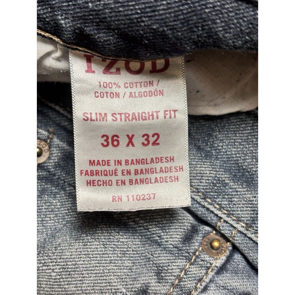Izod Slim Stretch Straight Jeans 36/30 - Picture 3 of 4